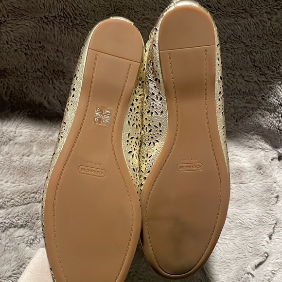 Brand new Coach gold flats! - Picture 3 of 5